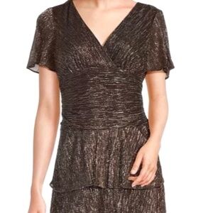 IGNITE Evenings Metallic Midi Dress - size 8